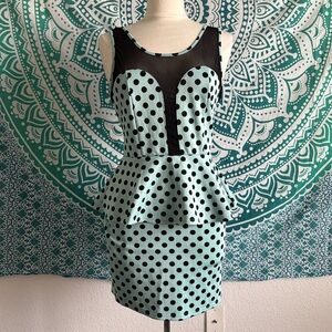 Polka Dot Peplum Dress